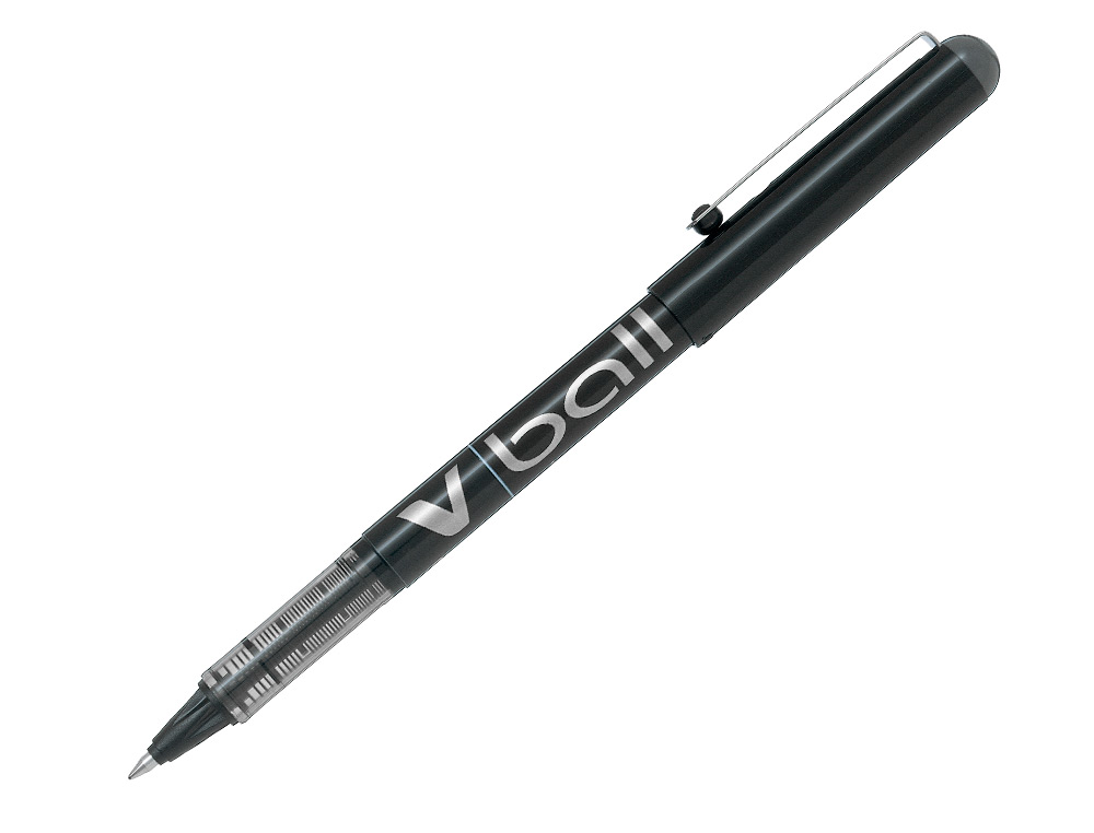 ROLLER PILOT VBALL 7 ÉCRITURE MOYENNE 0.5MM ENCRE LIQUIDE NIVEAU VISIBLE RÉGULATEUR DÉBIT CLIP MÉTAL COLORIS NOIR
