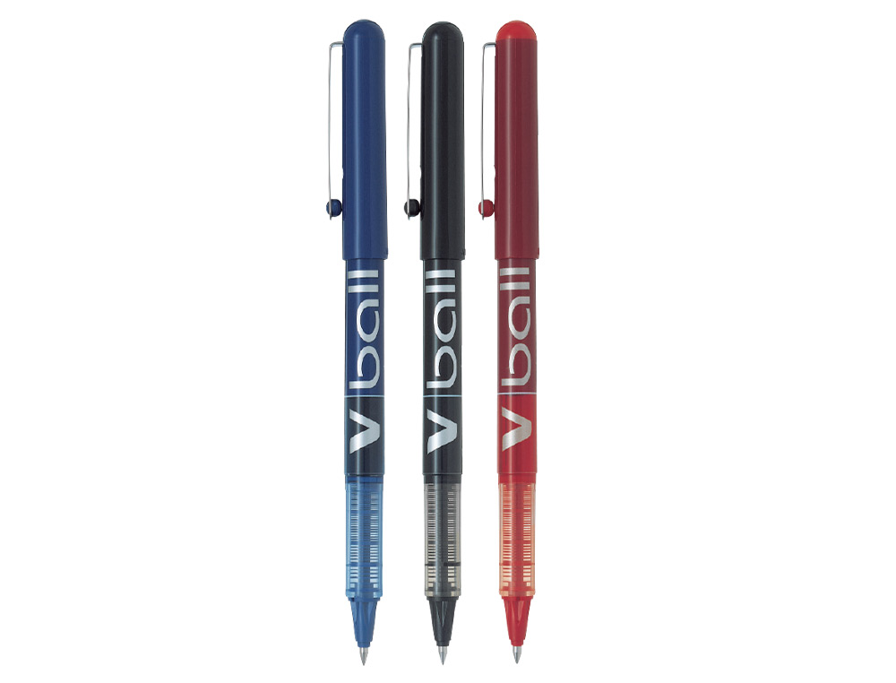 ROLLER PILOT VBALL 7 ÉCRITURE MOYENNE 0.5MM ENCRE LIQUIDE NIVEAU VISIBLE RÉGULATEUR DÉBIT CLIP MÉTAL COLORIS NOIR