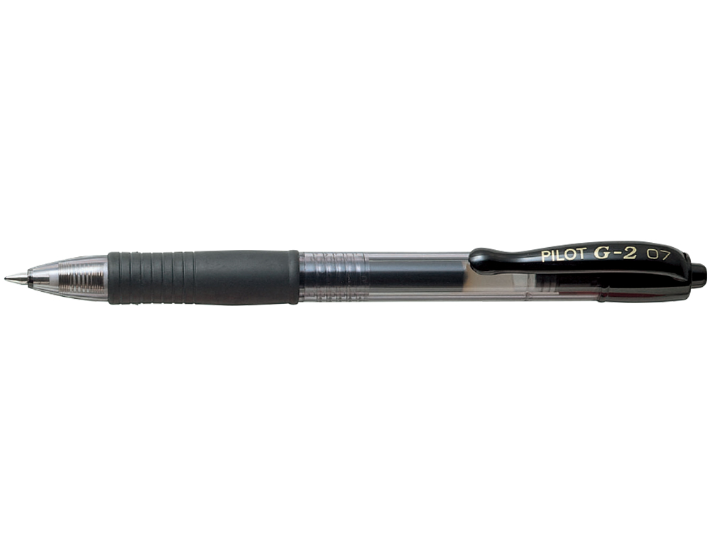 ROLLER PILOT G2 7 ECRITURE MOYENNE 0.4MM ENCRE GEL RETRACTABLE RECHARGEABLE CORPS TRANSLUCIDE GRIP CAOUTCHOUC NOIR