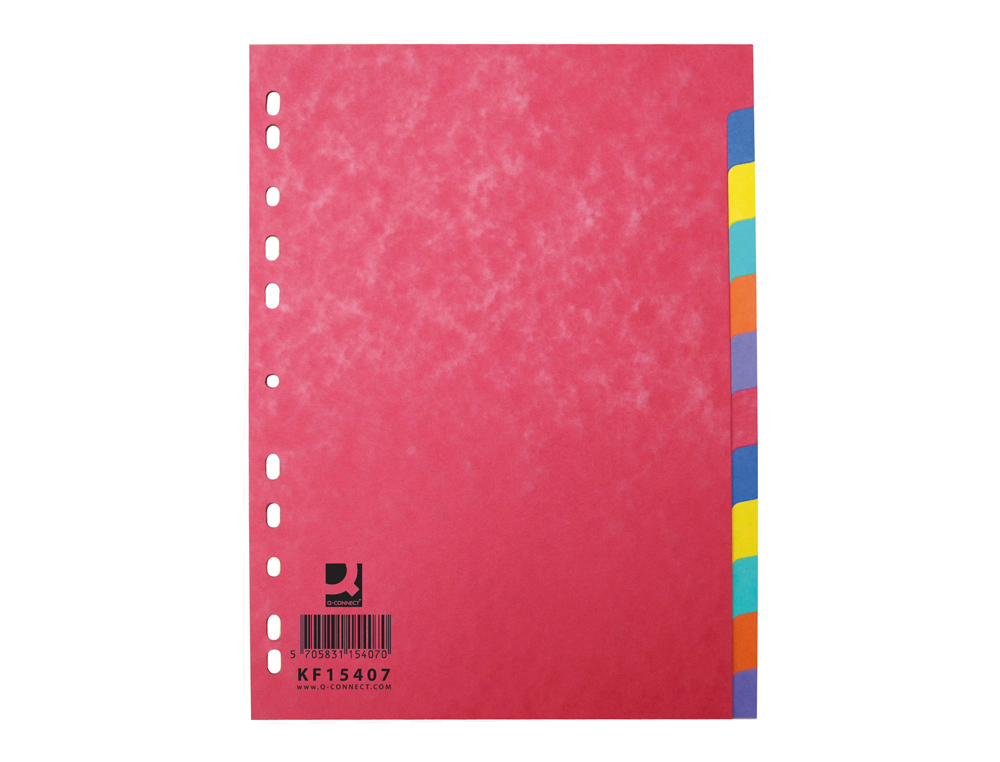 INTERCALAIRE Q-CONNECT CARTE LUSTRÉE 225G 12 POSITIONS A4 210X297MM