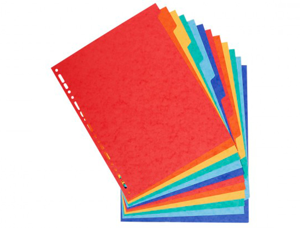 INTERCALAIRE Q-CONNECT CARTE LUSTRÉE 225G 12 POSITIONS A4 210X297MM
