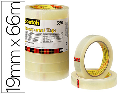 RUBAN ADHSIF SCOTCH TRANSPARENT RSISTANT 19MMX66M SACHET