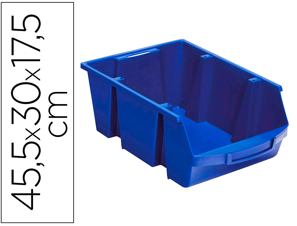BAC A BEC VISO POLYPROPYLENE EMPILABLE RESISTANT GRANDE    OUVERTURE PORTE-ETIQUETTE     45,5X30X17,5CM 28L BLEU