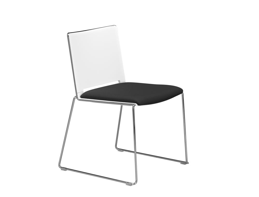 CHAISE VISITEUR FLORA BLANC/NOCHAISE VISITEUR GAUTIER FLORA BLANC/NOIR