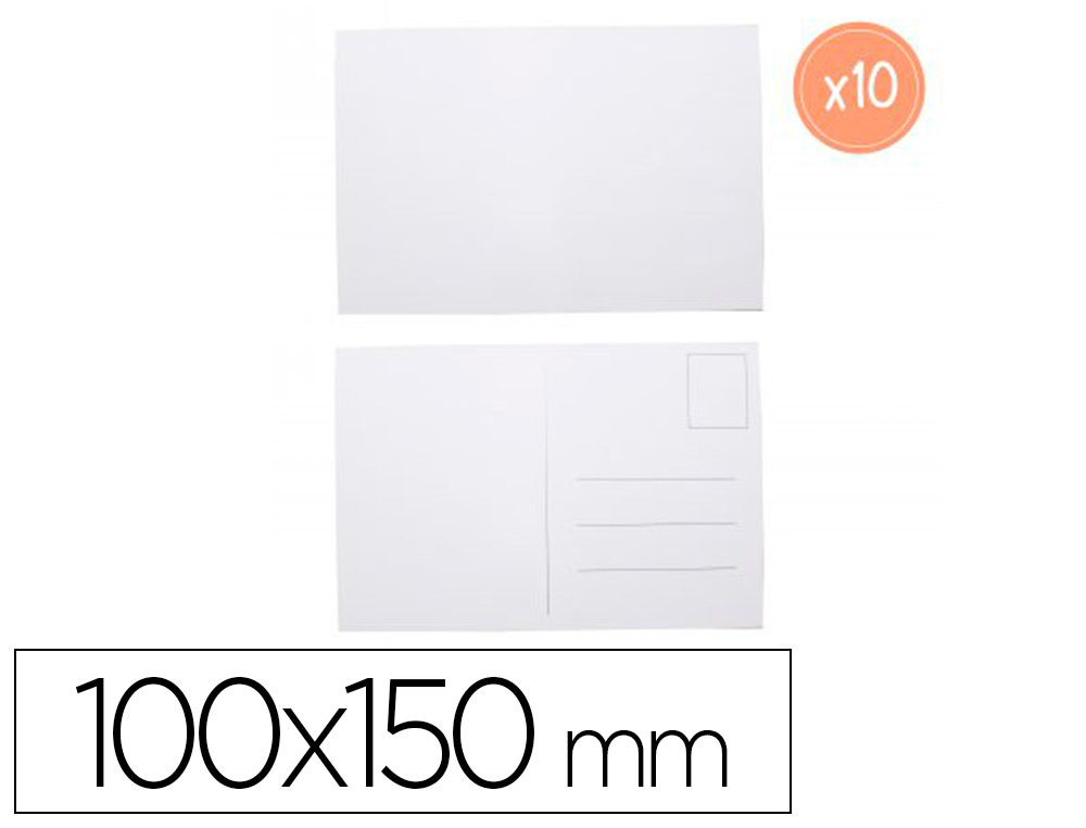 CARTES POSTALES SODERTEX CARTON 250GM2 A CUSTOMISER    100X150MM COLORIS BLANC 10    PCS