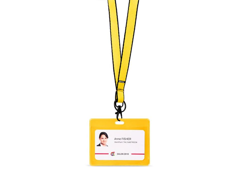 PORTE-BADGE PVC 7X10 HOR.JAUNEPORTE-BADGE - CLASSPACK DE 30 - JAUNE