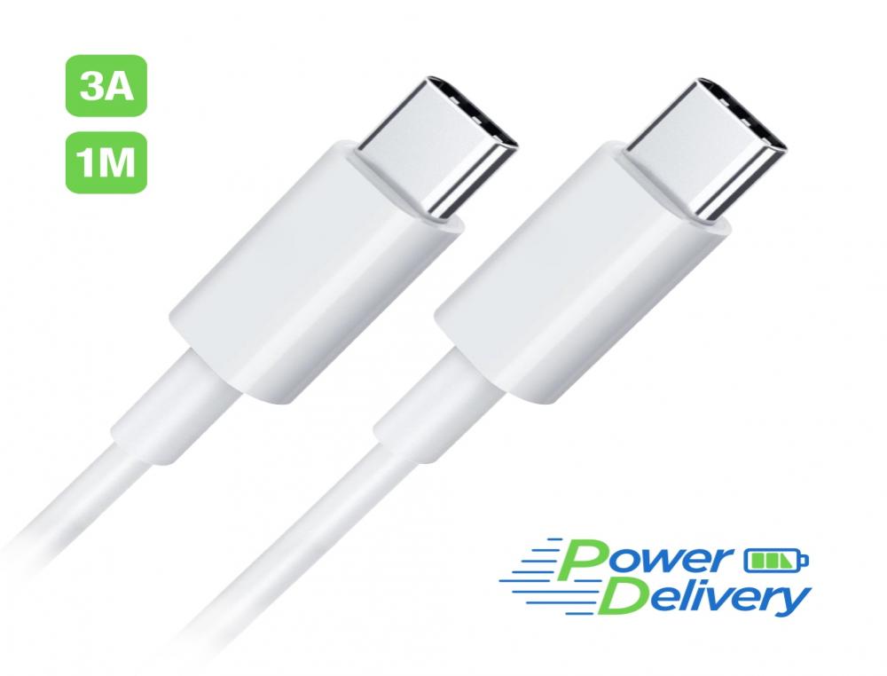 CABLE USB-C/USB-C 3A 1M WHITE CABLE USB-C/USB-C 3A 1M WHITE