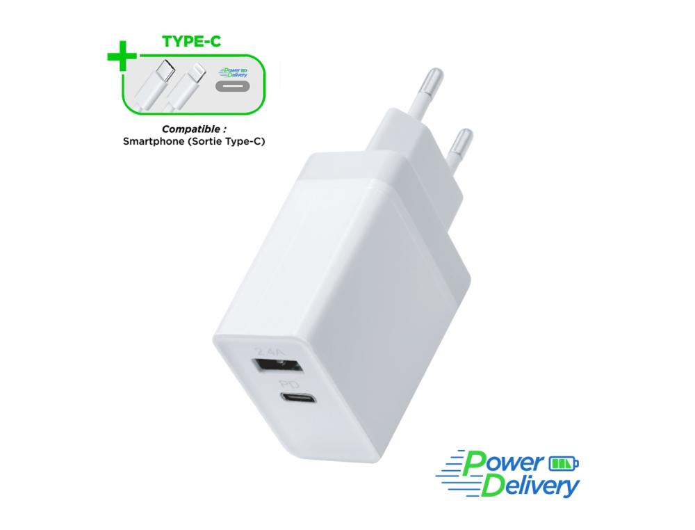 CHARG.SECTEUR 2PORT USB-A/USB-CHARG.SECTEUR 2PORT USB-A/USB-C 30W