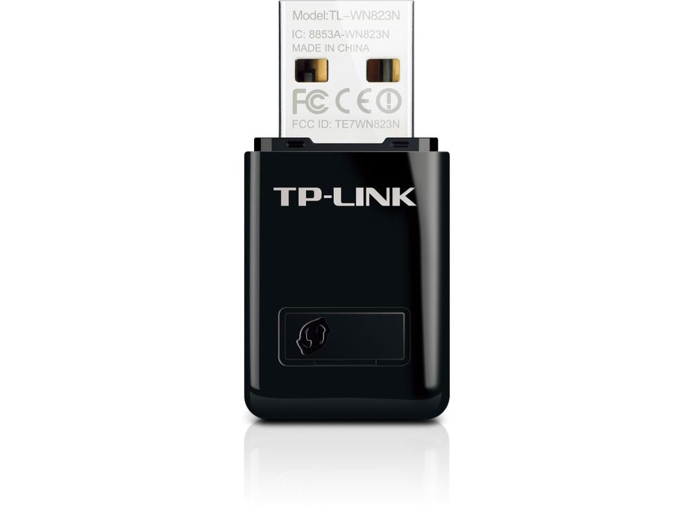 ADAPTATEUR WIFI N300 USB TP-LITP-LINK TL-WN823N, Sans fil, USB, WLAN, Wi-Fi 4 (802.11n), 300 Mbit/s, Noir